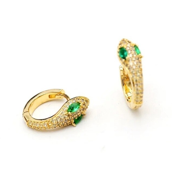 Modest Lu Jewelry - COPY - Crystal Snake Huggie Hoop Earrings